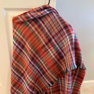 Plaid wrap/poncho